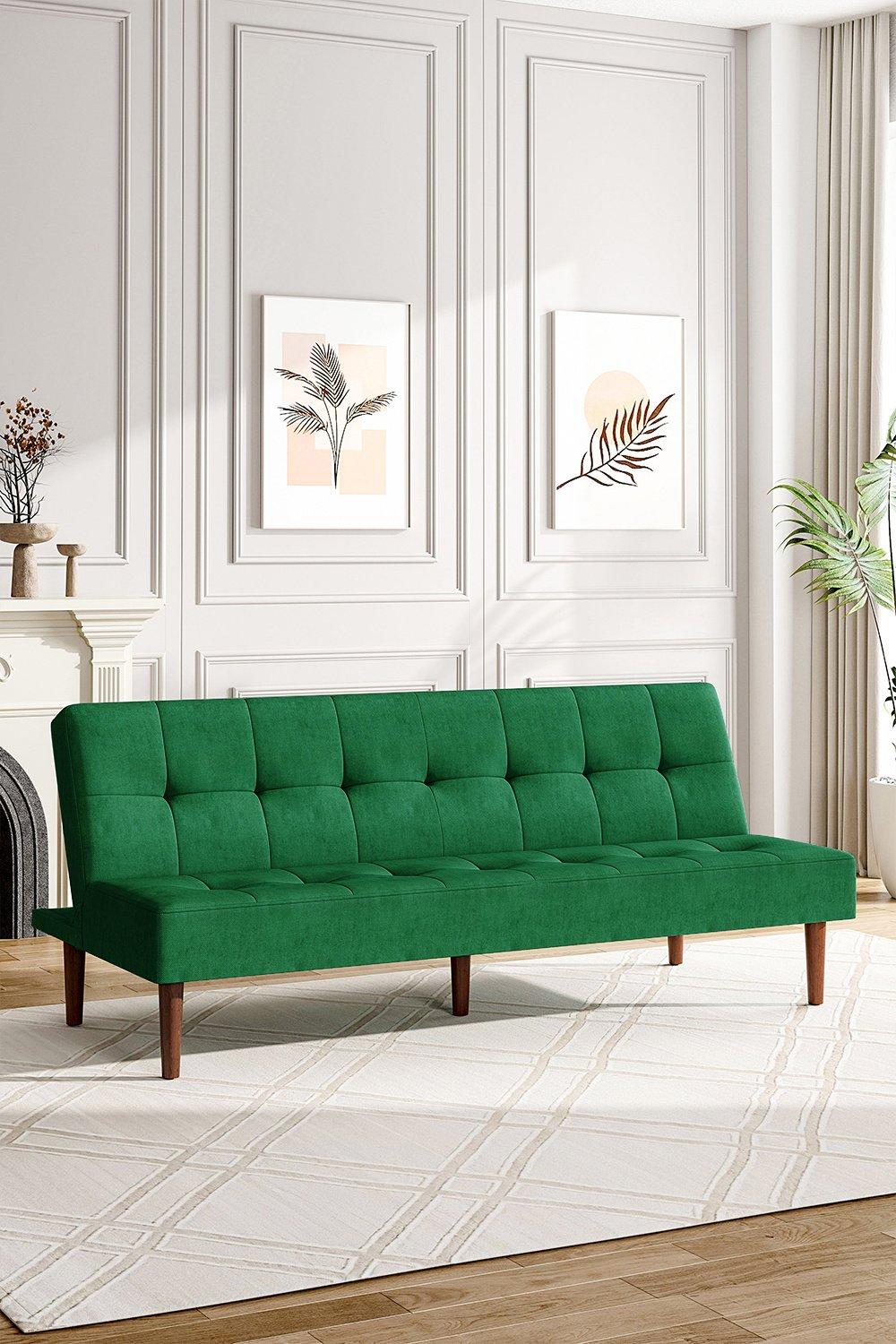 Dark Green Contemporary Convertible Sofa Bed